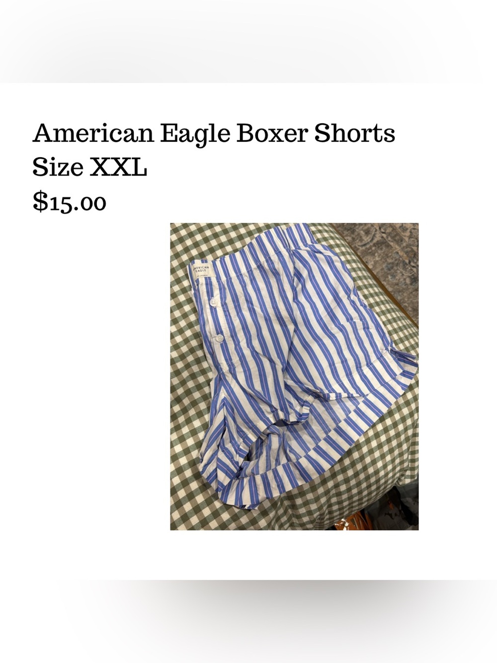 American Eagle Outfitters Blue and White Striped High-Waist Shorts